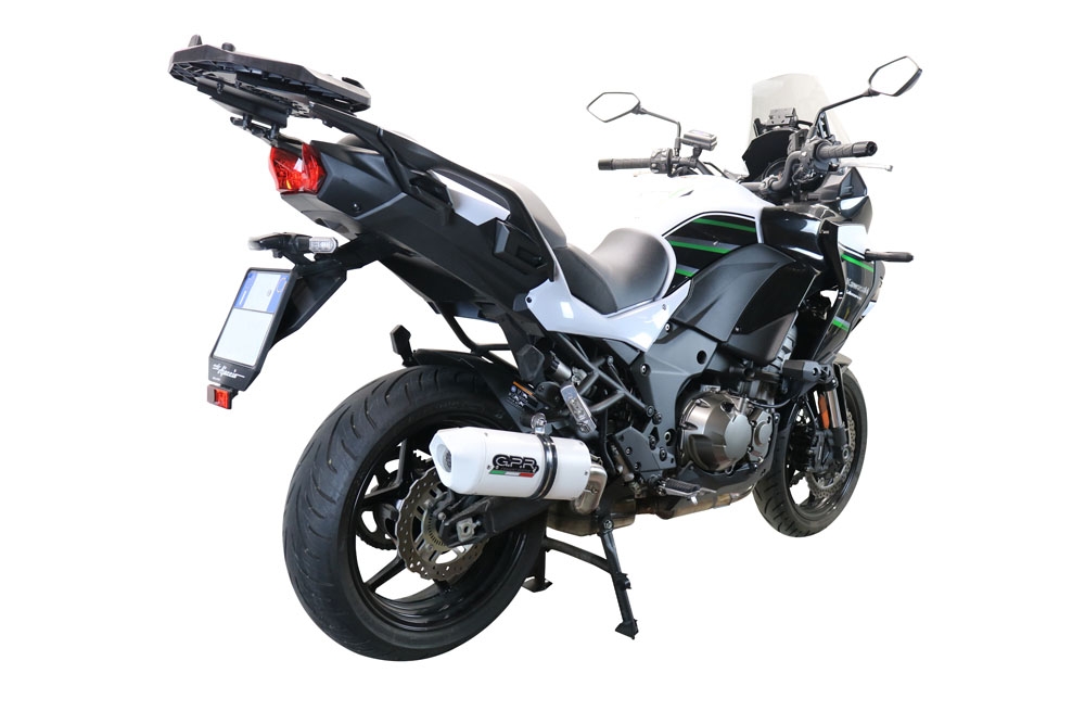 Exhaust compatible with Kawasaki Versys 1000 I.E. 2021-2024, Albus Evo4, Homologated legal slip-on exhaust including removable db killer and link pipe 