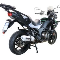 Exhaust compatible with Kawasaki Versys 1000 I.E. 2021-2024, Albus Evo4, Homologated legal slip-on exhaust including removable db killer and link pipe 