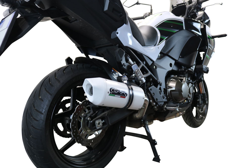 Exhaust compatible with Kawasaki Versys 1000 I.E. 2021-2024, Albus Evo4, Homologated legal slip-on exhaust including removable db killer and link pipe 