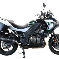GPR exhaust compatible with  Kawasaki Versys 1000 I.E. 2021-2024, Furore Evo4 Nero, Homologated legal slip-on exhaust including removable db killer and link pipe 