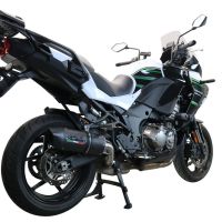 GPR exhaust compatible with  Kawasaki Versys 1000 I.E. 2021-2024, Furore Evo4 Nero, Homologated legal slip-on exhaust including removable db killer and link pipe 