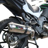 Scarico compatibile con Kawasaki Versys 1000 I.E. 2021-2023, Satinox , Scarico omologato, silenziatore con db killer estraibile e raccordo specifico