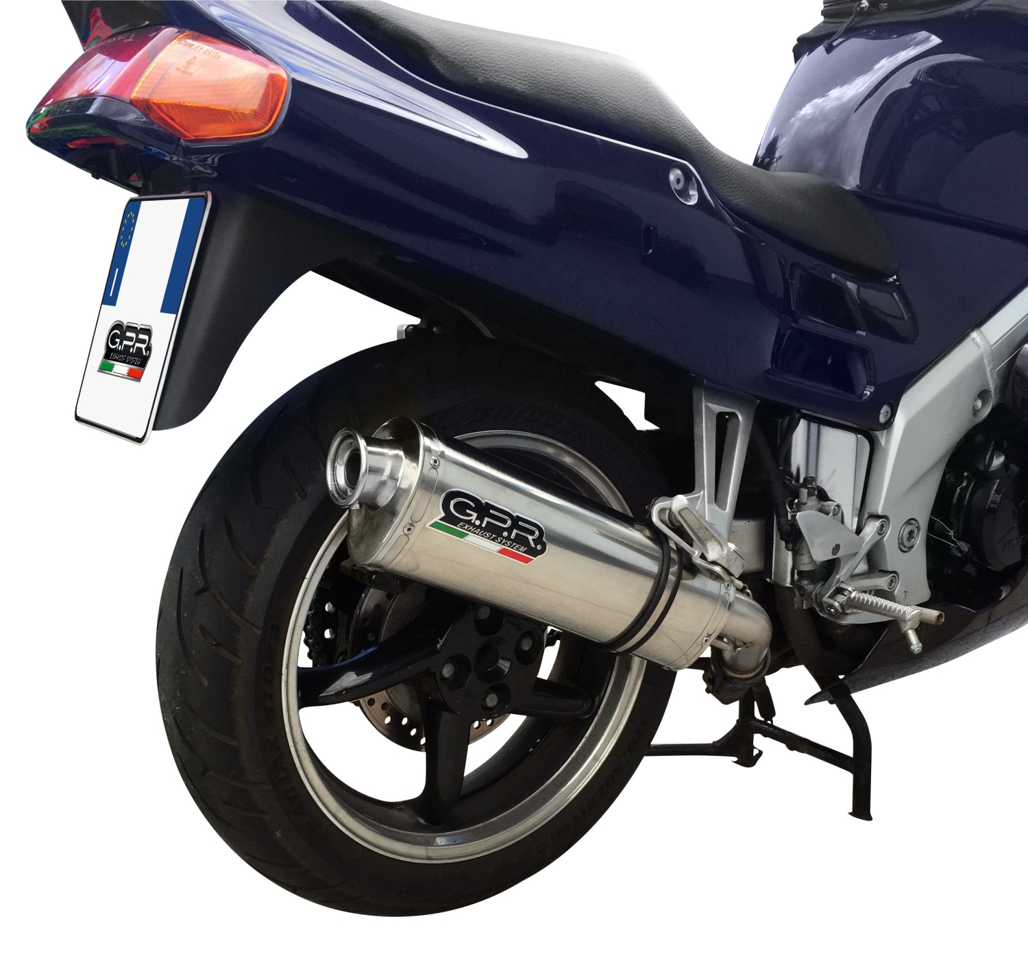 Exhaust system compatible with Honda Vfr 750 F 1994-1997, Trioval, Homologated legal slip-on exhaust including removable db killer and link pipe 