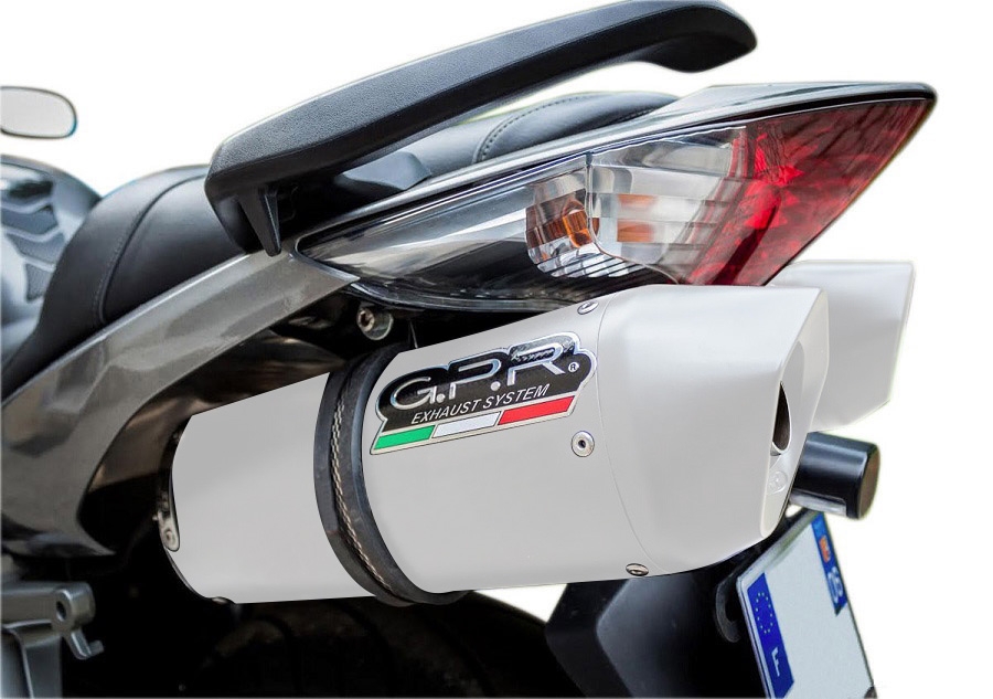 Exhaust compatible with Honda Vfr 800 V-Tec 2002-2013, Albus Ceramic, Dual Homologated legal slip-on exhaust including removable db killers and link pipes 