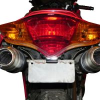 Scarico compatibile con Honda Vfr 800 V-Tec 2002-2013, Deeptone Inox, Coppia di terminali di scarico omologati, forniti con db killer removibili e raccordi specifici