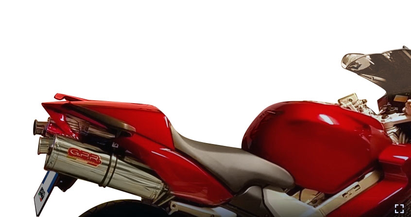Scarico compatibile con Honda Vfr 800 V-Tec 2002-2013, Trioval, Coppia di terminali di scarico omologati, forniti con db killer removibili e raccordi specifici