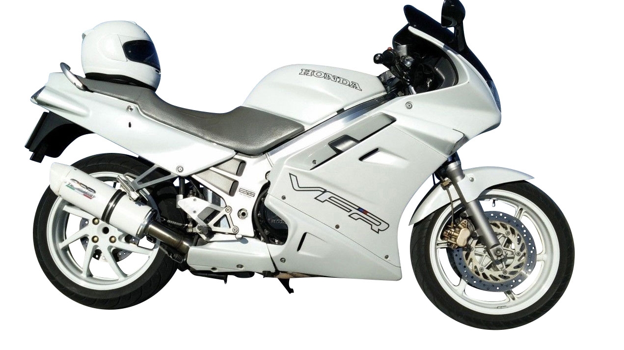 Exhaust system compatible with Honda Vfr 750 F 1990-1993, Albus Ceramic, Homologated legal slip-on exhaust including removable db killer and link pipe 