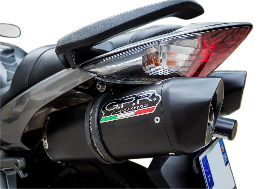 Scarico compatibile con Honda Vfr 800 V-Tec 2002-2013, Furore Nero, Coppia di terminali di scarico omologati, forniti con db killer removibili e raccordi specifici