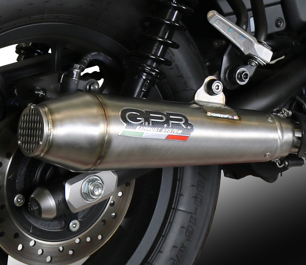 Exhaust system compatible with Honda Cmx 500 Rebel 2021-2023, Ultracone, Homologated legal slip-on exhaust including removable db killer and link pipe 
