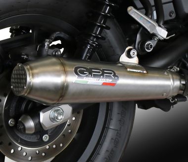 Exhaust system compatible with Brixton CroSsfire 500 X 2020-2021, Ultracone, Homologated legal slip-on exhaust including removable db killer and link pipe 