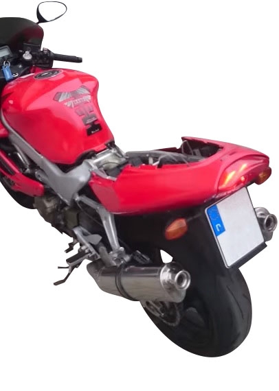 Exhaust compatible with Honda Vtr 1000 F Firestorm 1997-2007, Trioval, Dual Homologated legal slip-on exhaust including removable db killers and link pipes 