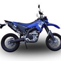 Exhaust compatible with Yamaha WR 250 X-R 2007-2019, Furore Nero, Homologated legal slip-on exhaust including removable db killer and link pipe 