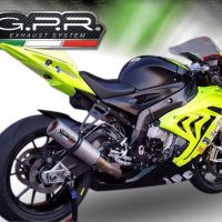 Scarico compatibile con Bmw S 1000 RR - M 2010-2014, M3 Titanium Natural, Scarico completo omologato,fornito con db killer estraibile e collettore