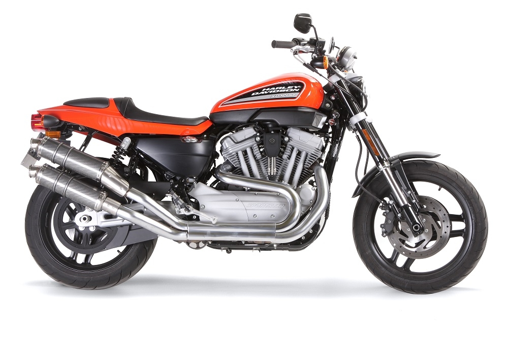 Exhaust compatible with Harley Davidson Xr 1200 2008-2012, Poppy Tondo, Dual Homologated legal slip-on exhaust including removable db killers and link pipes 