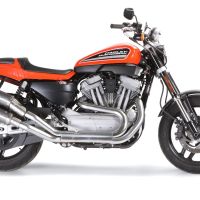 Exhaust compatible with Harley Davidson Xr 1200 2008-2012, Poppy Tondo, Dual Homologated legal slip-on exhaust including removable db killers and link pipes 