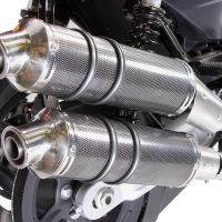 Exhaust compatible with Harley Davidson Xr 1200 2008-2012, Poppy Tondo, Dual Homologated legal slip-on exhaust including removable db killers and link pipes 