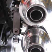 Exhaust compatible with Harley Davidson Xr 1200 2008-2012, Poppy Tondo, Dual Homologated legal slip-on exhaust including removable db killers and link pipes 