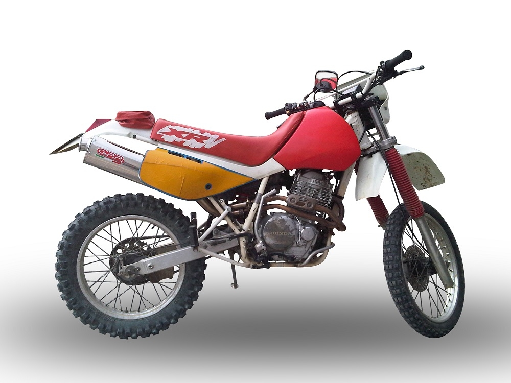 Exhaust system compatible with Honda Xr 600 R 1990-1998, Trioval, Homologated legal slip-on exhaust including removable db killer and link pipe 