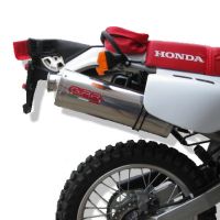Exhaust system compatible with Honda Xr 600 R 1991-1999, Trioval, Homologated legal slip-on exhaust including removable db killer and link pipe 