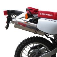 Exhaust system compatible with Honda Xr 650 L 1993-2024, Trioval, Homologated legal slip-on exhaust including removable db killer and link pipe 