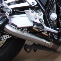 Scarico compatibile con Yamaha Xjr 1300 1999-2006, Trioval, Coppia di terminali di scarico omologati, forniti con db killer removibili e raccordi specifici