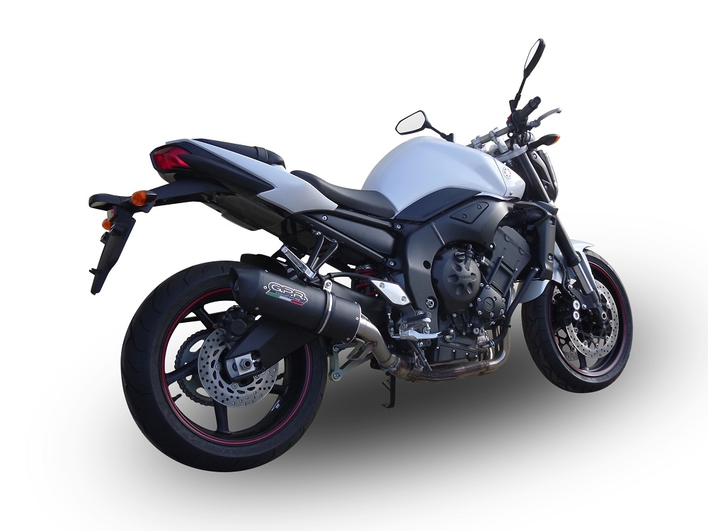 Scarico compatibile con Yamaha Fz.1 - Fazer 1000 2006-2014, Furore Nero, Scarico omologato, silenziatore con db killer estraibile e raccordo specifico