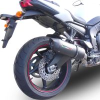 Scarico compatibile con Yamaha Fz.1 - Fazer 1000 2006-2014, Furore Nero, Scarico omologato, silenziatore con db killer estraibile e raccordo specifico