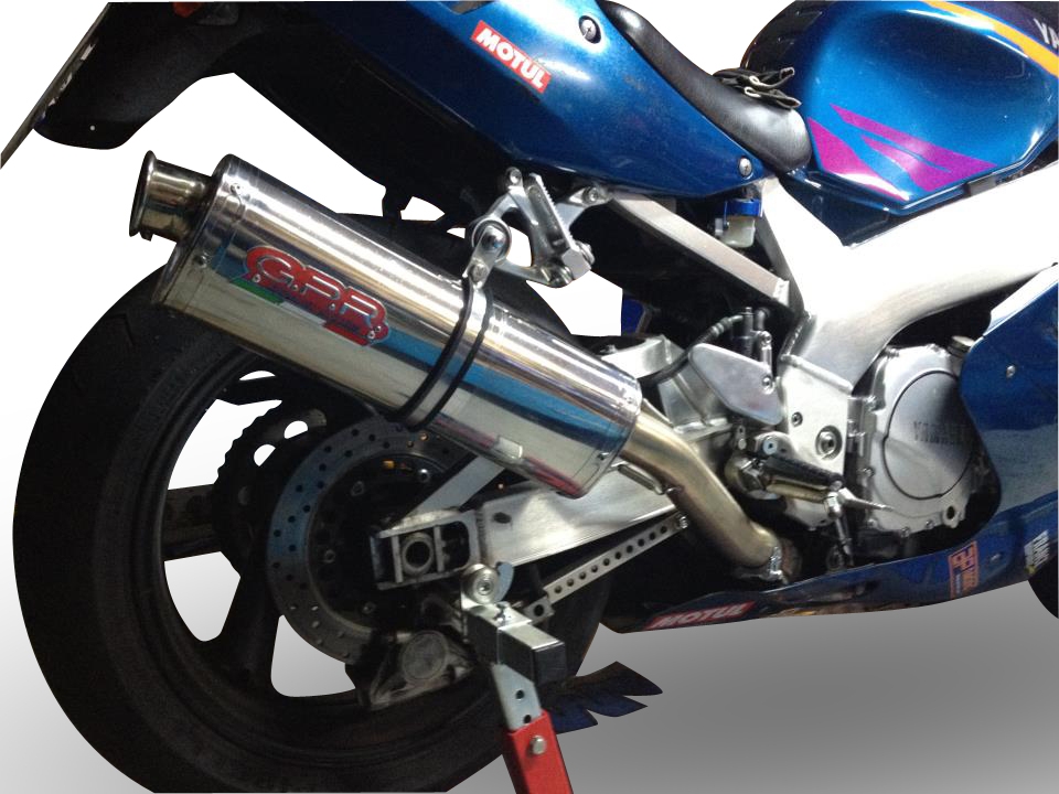Scarico compatibile con Yamaha Yzf 750 1993-1998, Trioval, Scarico omologato, silenziatore con db killer estraibile e raccordo specifico