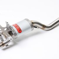 Exhaust system compatible with Yamaha Fz6 600-Fazer S1-S2 2004-2013, Titanium Ghost, Homologated legal slip-on exhaust including removable db killer and link pipe 