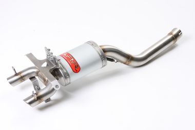 Exhaust system compatible with Yamaha Fz6 600-Fazer S1-S2 2004-2013, Alluminio Ghost, Homologated legal slip-on exhaust including removable db killer and link pipe 