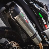 Scarico compatibile con Yamaha T-Max 530 2012-2016, Gpe Ann. Poppy, Scarico completo omologato,fornito con db killer estraibile,catalizzatore e collettore