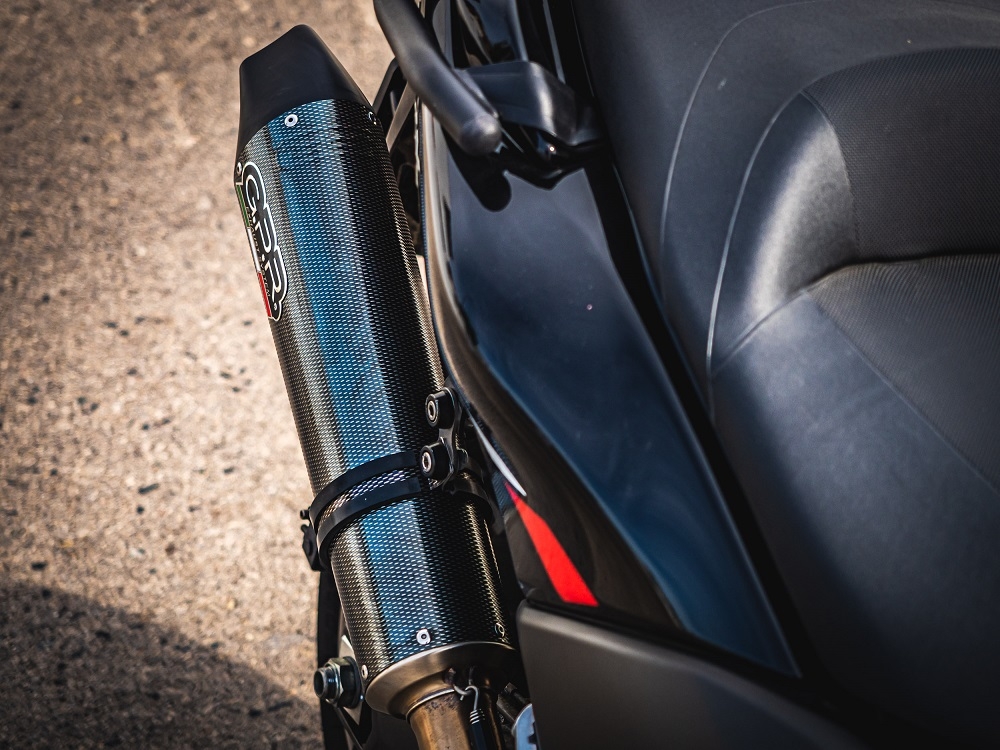 Scarico compatibile con Yamaha T-Max 530 2012-2016, Gpe Ann. Poppy, Scarico completo omologato,fornito con db killer estraibile,catalizzatore e collettore