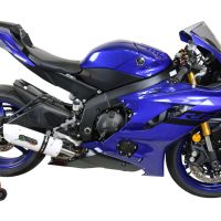 Scarico compatibile con Yamaha Yzf R6 2017-2025, Albus Evo4, Scarico omologato, silenziatore con db killer estraibile e raccordo specifico