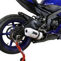 Scarico compatibile con Yamaha Yzf R6 2017-2025, Albus Evo4, Scarico omologato, silenziatore con db killer estraibile e raccordo specifico