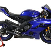 Scarico compatibile con Yamaha Yzf R6 2017-2025, M3 Black Titanium, Scarico omologato, silenziatore con db killer estraibile e raccordo specifico