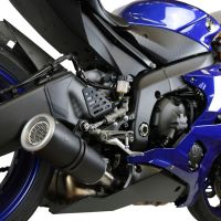 Scarico compatibile con Yamaha Yzf R6 2017-2025, M3 Black Titanium, Scarico omologato, silenziatore con db killer estraibile e raccordo specifico
