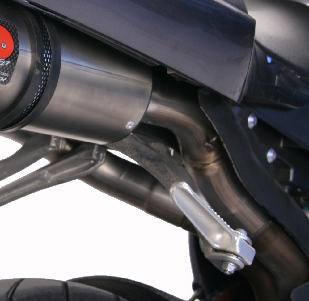 Exhaust system compatible with Yamaha Yzf 1000 R1 2004-2006, Gpe Ann. Black titanium, Mid-full system exhaust with dual homologated and legal silencers, including removable db killer 