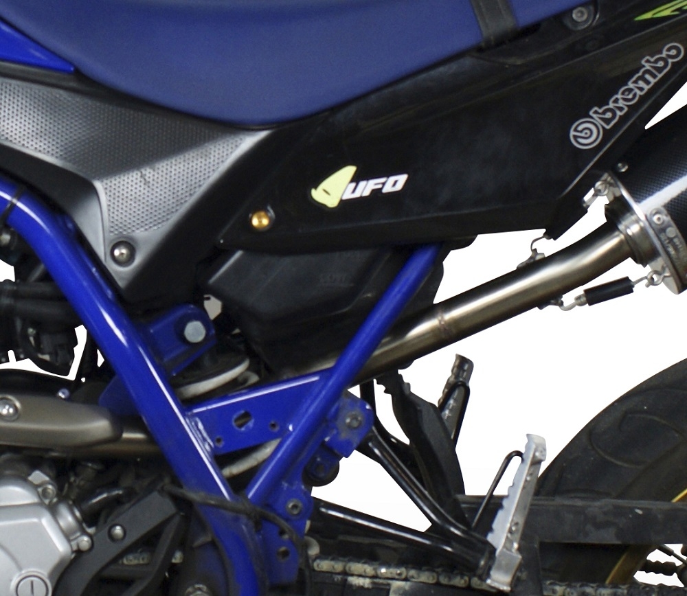 Exhaust compatible with Yamaha Wr 125 X 2009-2014, Furore Nero, Homologated legal slip-on exhaust including removable db killer and link pipe 
