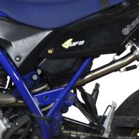 Exhaust compatible with Yamaha Wr 125 X 2009-2014, Furore Nero, Homologated legal slip-on exhaust including removable db killer and link pipe 