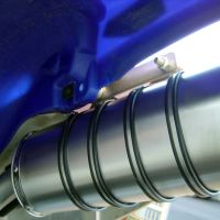 Exhaust compatible with Yamaha Yz 400 F 1998-1999, Satinox , Homologated legal slip-on exhaust including removable db killer and link pipe 