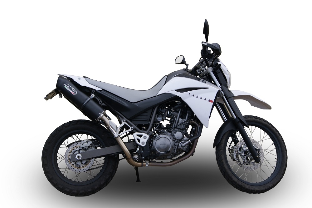 Scarico compatibile con Yamaha Xt 660 X-R 2004-2014, Furore Nero, Coppia di terminali di scarico omologati, forniti con db killer removibili e raccordi specifici