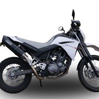 Scarico compatibile con Yamaha Xt 660 X-R 2004-2014, Furore Nero, Coppia di terminali di scarico omologati, forniti con db killer removibili e raccordi specifici