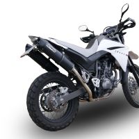 Scarico compatibile con Yamaha Xt 660 X-R 2004-2014, Furore Nero, Coppia di terminali di scarico omologati, forniti con db killer removibili e raccordi specifici