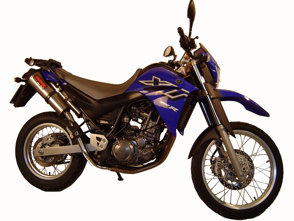 Exhaust compatible with Yamaha Xt 660 X-R 2004-2014, Gpe Ann. titanium, Dual Homologated legal slip-on exhaust including removable db killers, link pipes and catalysts 