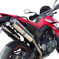 Scarico compatibile con Yamaha Xt 660 X-R 2004-2014, Trioval, Coppia di terminali di scarico omologati, forniti con db killer removibili e raccordi specifici