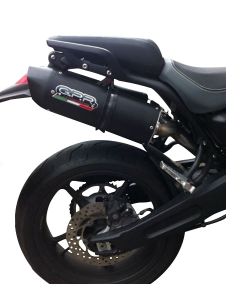 Scarico compatibile con Yamaha MT03 660 2006-2013, Furore Nero, Coppia di terminali di scarico omologati, forniti con db killer removibile, catalizzatori e raccordi specifici