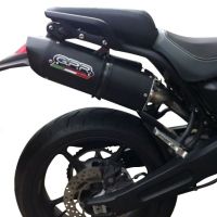 Scarico compatibile con Yamaha MT03 660 2006-2013, Furore Nero, Coppia di terminali di scarico omologati, forniti con db killer removibile, catalizzatori e raccordi specifici