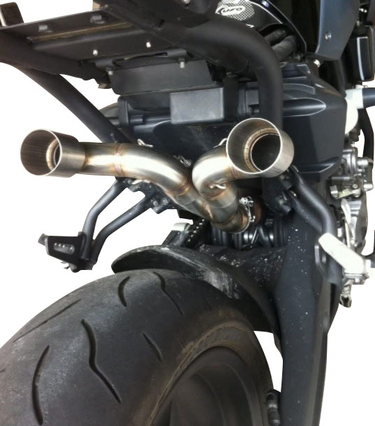 Scarico compatibile con Yamaha MT03 660 2006-2013, Gpe Ann. titanium, Coppia di terminali di scarico omologati, forniti con db killer removibili e raccordi specifici
