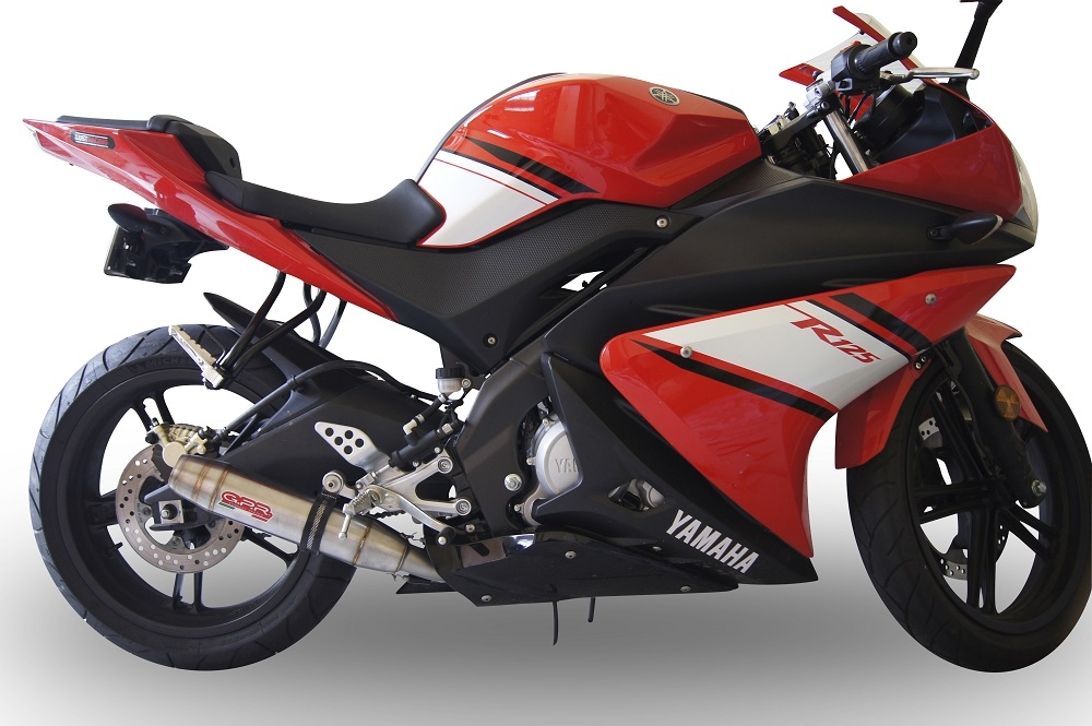 Scarico compatibile con Yamaha Yzf-R 125 2008-2013, Deeptone Inox, Scarico completo omologato,fornito con db killer estraibile e collettore