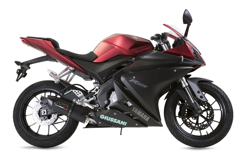 Exhaust compatible with Yamaha Yzf-R 125 2017-2018, Furore Evo4 Nero, Homologated legal full system exhaust, including removable db killer and catalyst 